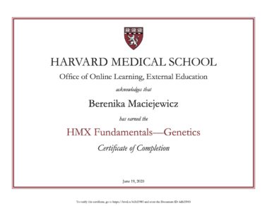 Berenika Maciejewicz Harvard Genetics