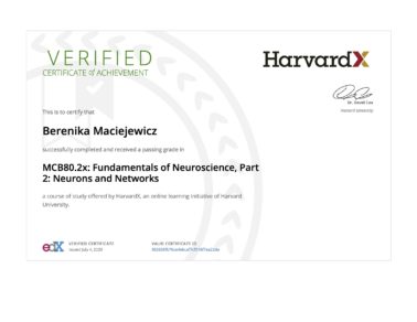 Berenika Maciejewicz Harvard Neuroscience Certification