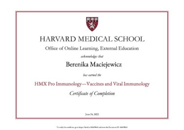 Berenika Maciejewicz Harvard Pro Vaccines and Viral Immunology